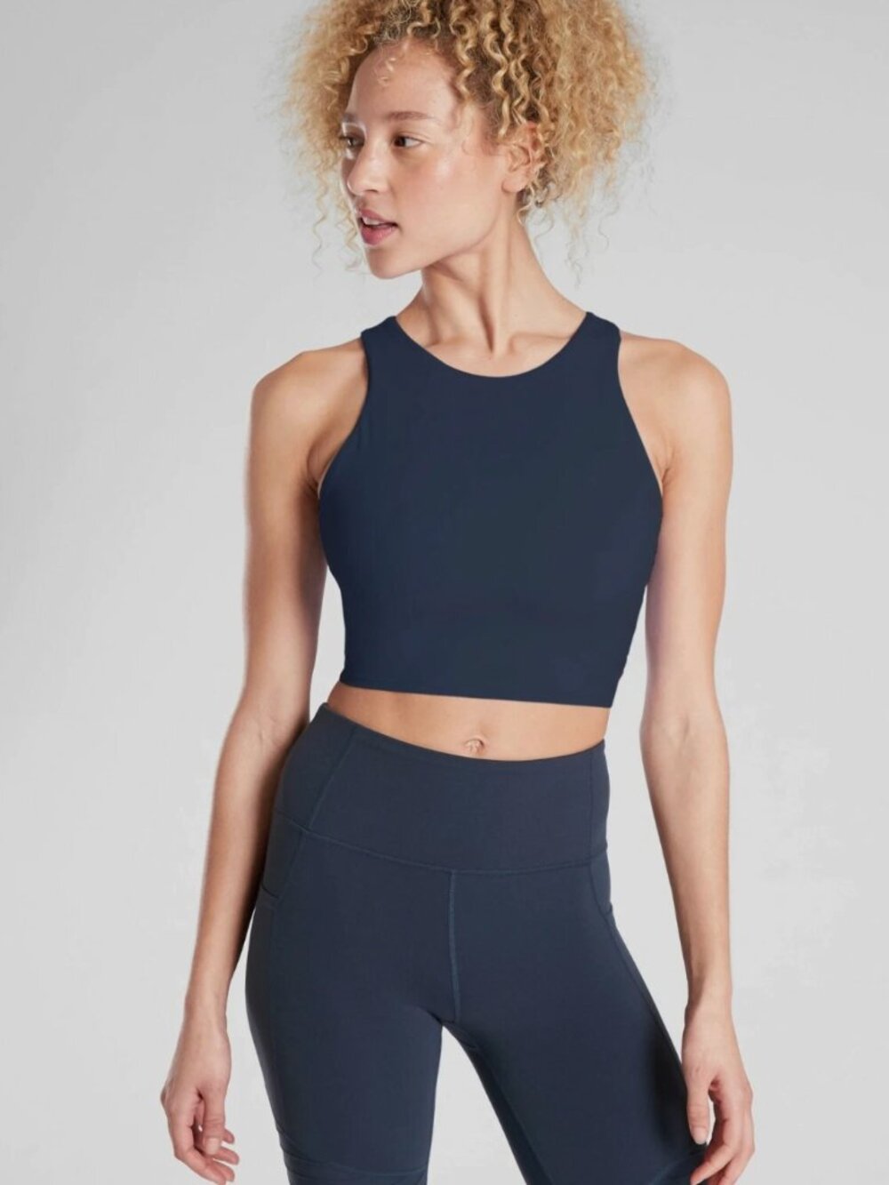Athleta Conscious Crop in NAVY SIZE M